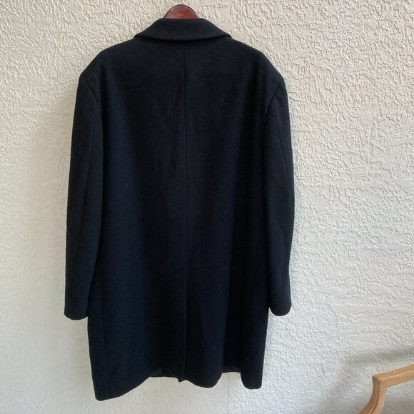 Men Wool Overcoat Black sz 44R Chest 48" - Picture 5 of 10